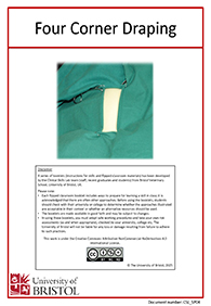 Clinical skills instruction booklet cover page, four corner draping